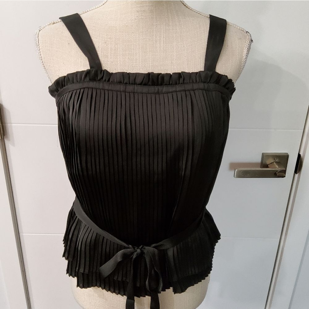 RyeGrass Pleated Belted Blouse Size XS